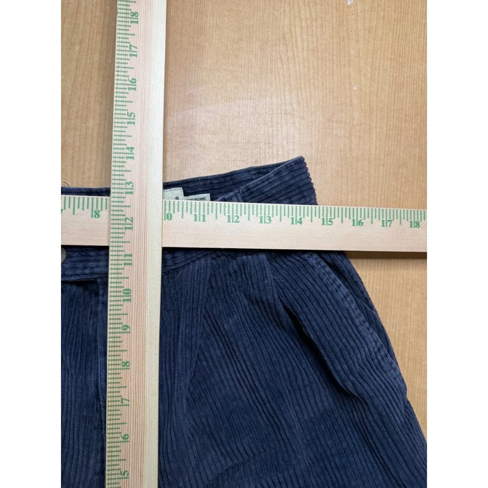 Eddie Bauer Mens Navy Blue Wide Wale Corduroy Pleated Pants 31x30 Vintage Style